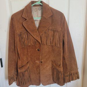 JO Okay Vintage Leather fringe jacket